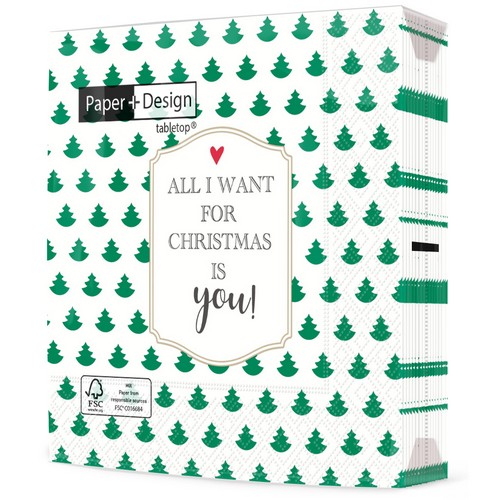 20 Servietten All I want - Nur Dich an Weihnachten 33x33cm