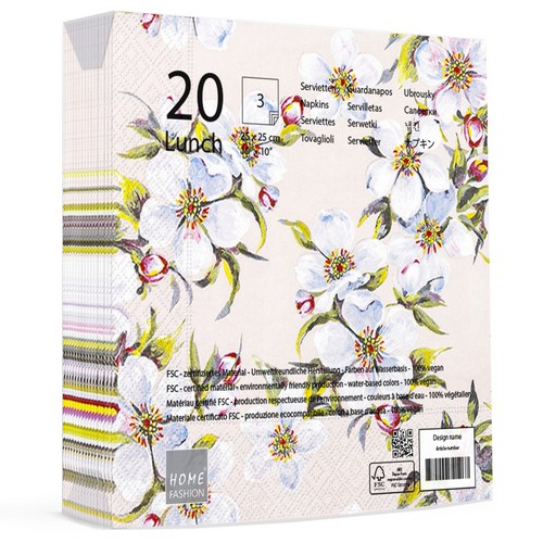 20 Servietten Spring Bloom - Aufgehende  Frühlingsblüten 33x33cm
