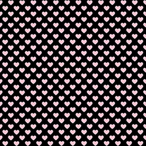 20 Servietten Many Hearts schwarz-rose - Mini-Herzen rosa auf schwarz 33x33cm