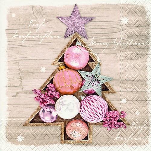 20 Servietten Framed Baubles 33x33cm