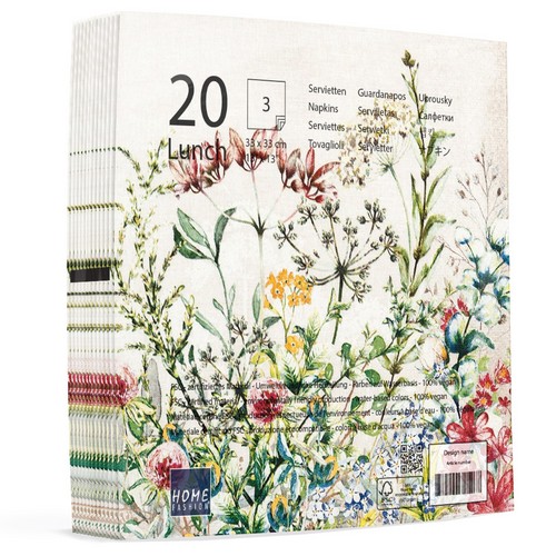 20 Servietten Wild Meadow - Wilde Blumenwiese 33x33cm