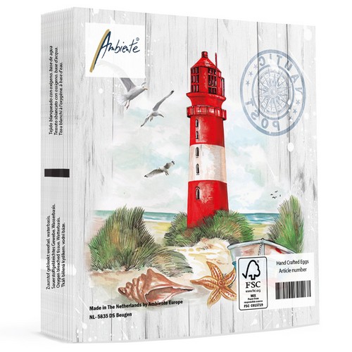 20 Servietten Lighthouse - Möwen umfliegen Leuchtturm 33x33cm