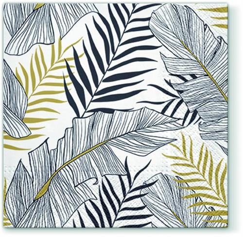20 Servietten Exotic Leaves - Moderne Tropenblätter 33x33cm