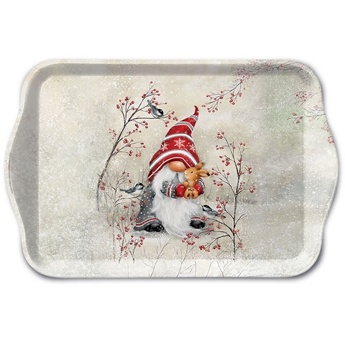 Tablett klein Dwarf Hug - Niedlicher Zwerg mit Hase 20,8x13,6cm