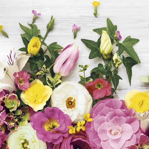 20 Servietten Florals - Blütensammlung aus dem Garten 33x33cm