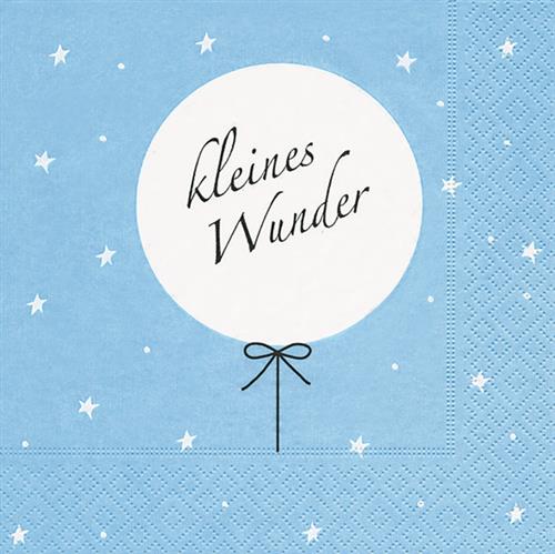 20 Servietten Kleines Wunder blau 33x33cm