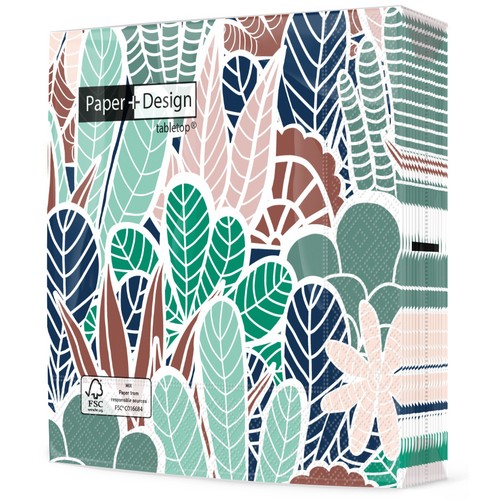 20 Servietten Graphic Cacti - Gemalte Kakteenvielfalt 33x33cm