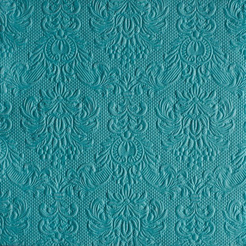 15 geprägte Servietten Elegance petrol 33x33cm