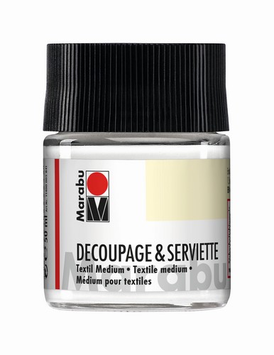 Serviettenlack & -kleber für Textilien im Glas 50ml