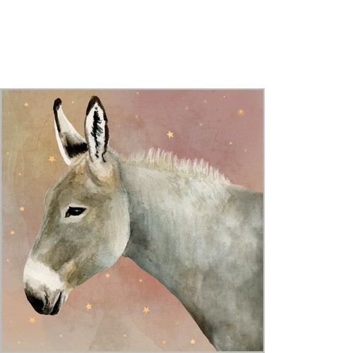 20 kleine Cocktailservietten Hugo - Esel mit Sterne 25x25cm