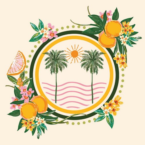 20 Servietten Citrus grid - Moderne Urwald-Abbildung 33x33cm