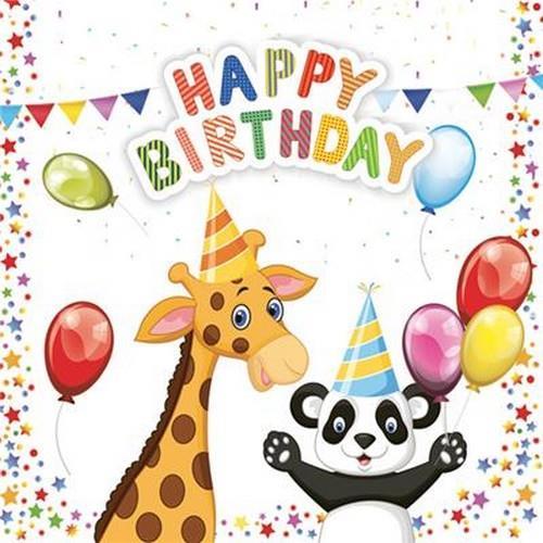 20 Servietten My Birthday - Tierischer Geburtstag 33x33cm