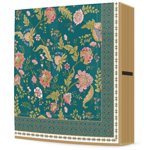 20 Servietten Magie D´orient - Folk Blumenmuster grün 33x33cm