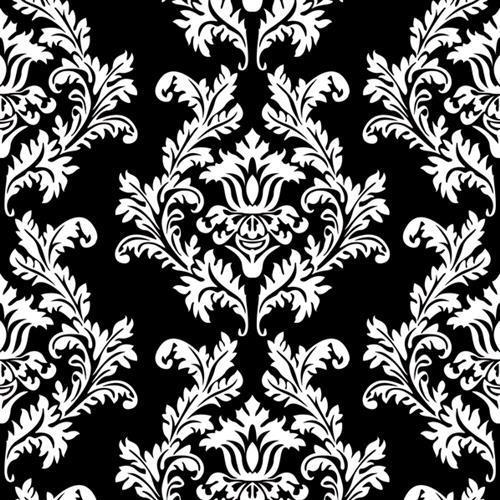 20 Servietten Black & White Wallpaper - Royale Zeichen weiß-schwarz 33x33cm