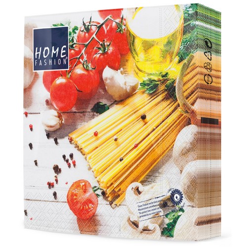 20 Servietten Spaghetti - Pasta frisch zubereitet 33x33cm