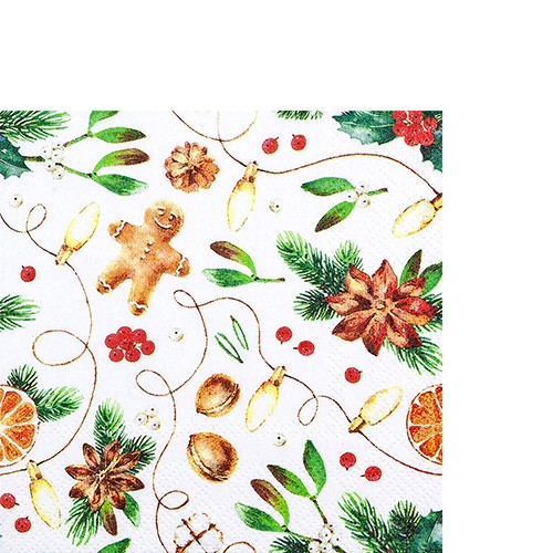 20 kleine Cocktailservietten Cozy Feeling pure - Weihnachtsgefühl weiß 25x25cm