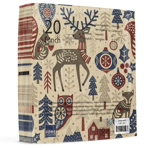 20 Servietten Eco Line Scandi Pattern - Skandinavischer Wald 33x33cm