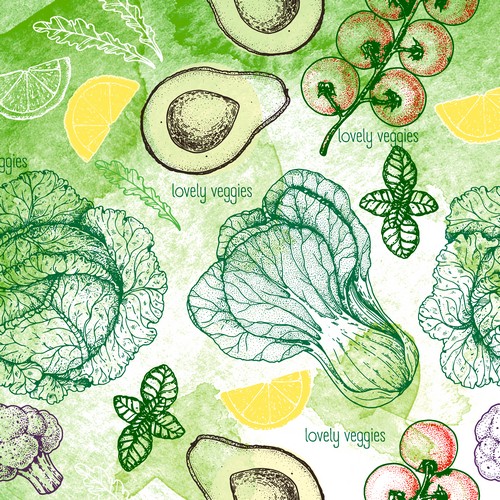 20 Servietten Veggie Mix - Gesunder Mix 33x33cm