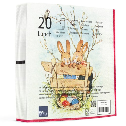 20 Servietten Bunny Friends - Hasen-Freundschaft 33x33cm