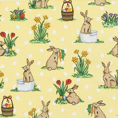 20 Servietten Little Rabbits - Niedliche Hasen überall 33x33cm