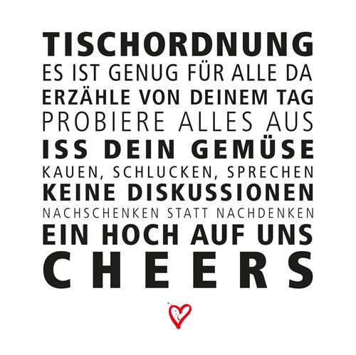 20 Servietten Tischordnung - Regeln am Tisch 33x33cm