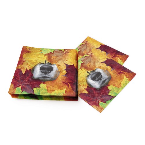 20 Servietten Furry leaf - Hund im Herbstlaub 33x33cm