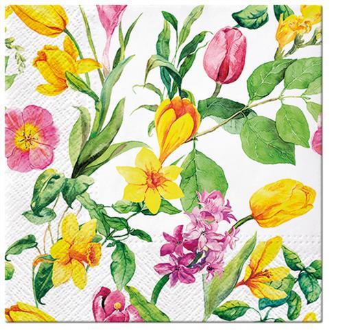 20 Servietten Early Spring - Narzissen & Tulpen 33x33cm
