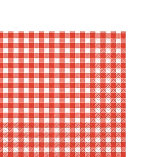 20 kleine Cocktailservietten Karo rot 25x25cm
