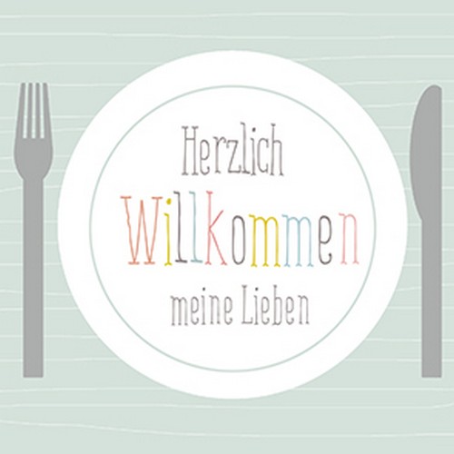 20 Servietten Meine Lieben - Einladung zum Essen 33x33cm