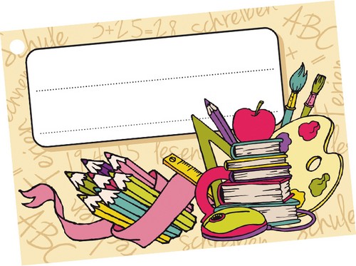 Schultütenanhänger mit Namenskärtchen Schule 10x7cm 5 Stück