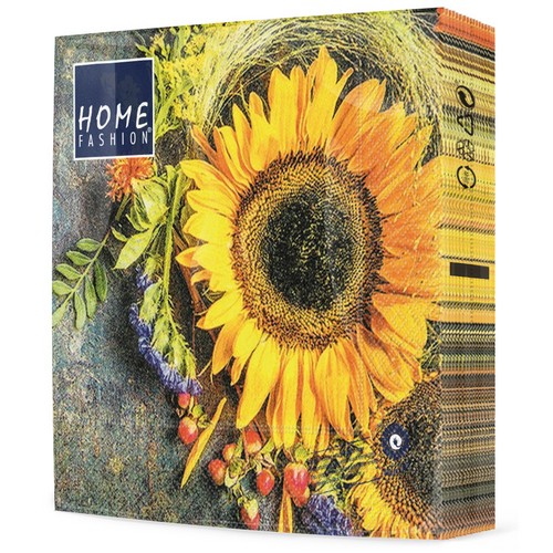 20 Servietten Sunny Autumn - Sonnenblume im Naturgesteck 33x33cm