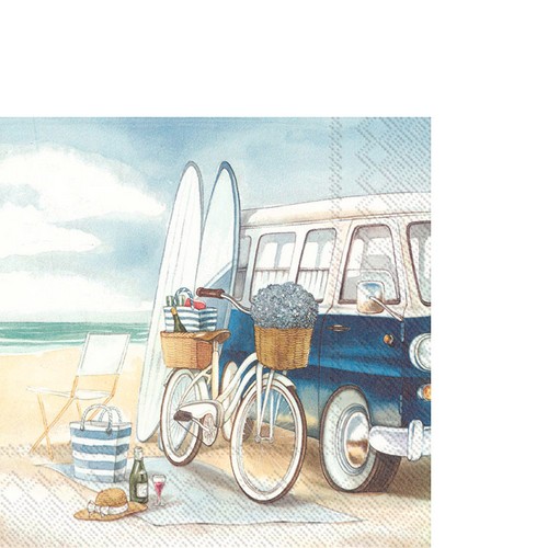 20 kleine Cocktailservietten Chill after Surfing - Ausflug zum Surfen 25x25cm
