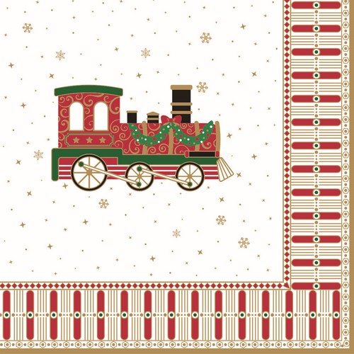 20 Servietten Polar Express - Zug und Weihnachtsparade 33x33cm