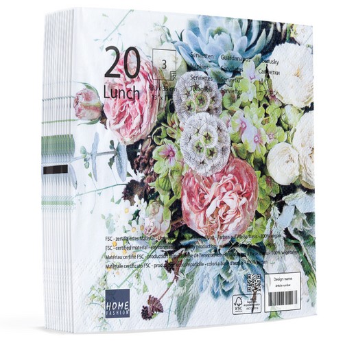 20 Servietten Flower Variety - Bunte Blumenvielfalt 33x33cm