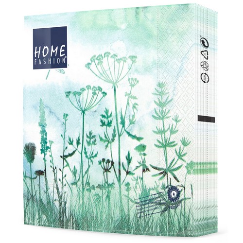 20 Servietten Grasses - Blumenwiese im Nebel 33x33cm