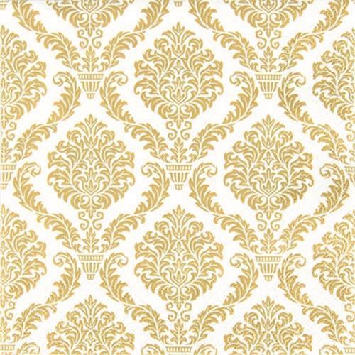 12 Airlaid Servietten Elegant gold - Muster gold 40x40cm