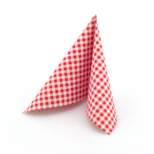 20 Servietten Karo rot 33x33cm