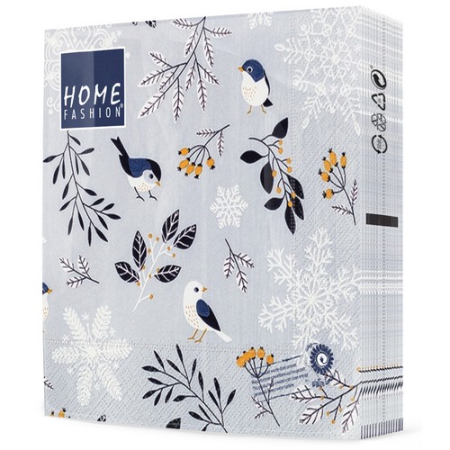 20 Servietten Birds and Twigs - Blätter und Vögel Winter 33x33cm