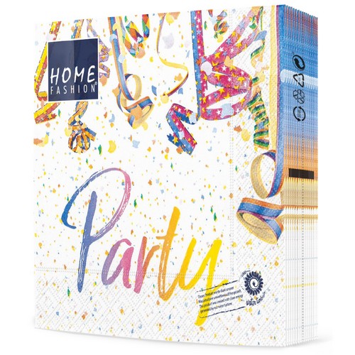 20 Servietten Colourful Party - Bunte Party mit Luftschlangen 33x33cm