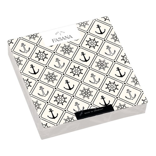 20 Servietten Sailling Day - Maritime Symbole auf creme 33x33cm