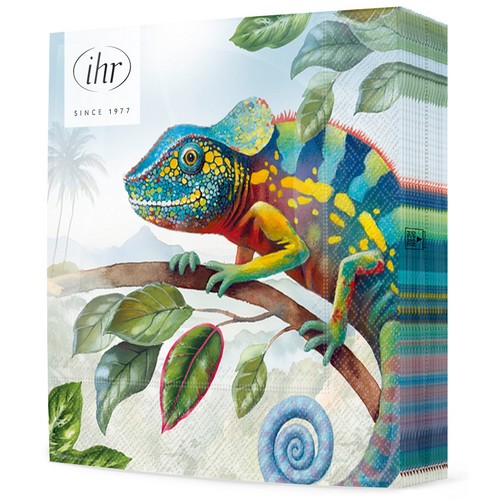 20 Servietten Exotic Chameleon - Chamäleon im Dschungel 33x33cm