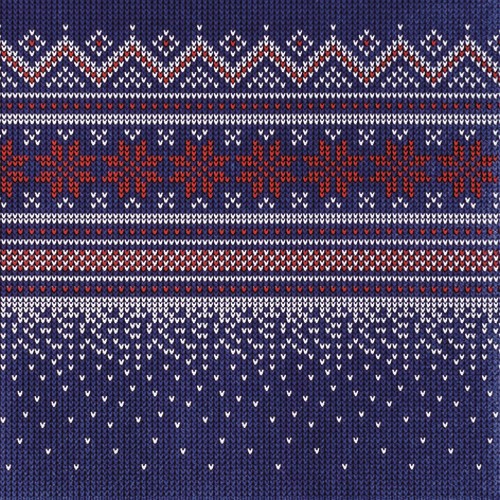 20 Servietten Knitted dark blue - Warmes Wintermuster dunkelblau 33x33cm