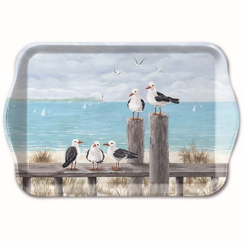 Tablett klein Seagulls on the Dock - Möwen am Ufer 20,8x13,6cm