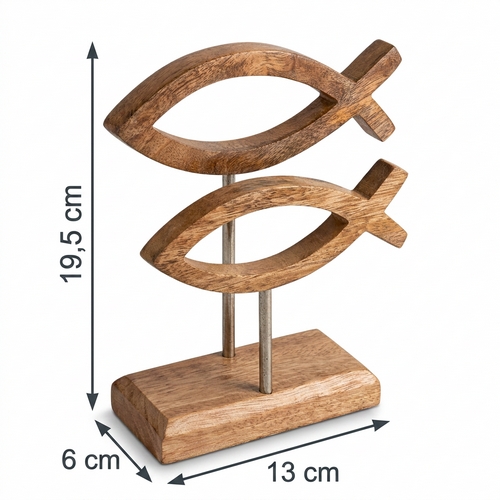 Serviettenhalter Communion Fish wood - Fischsymbol Holz für alle Serviettengrößen, aus Holz, 13x19,5cm