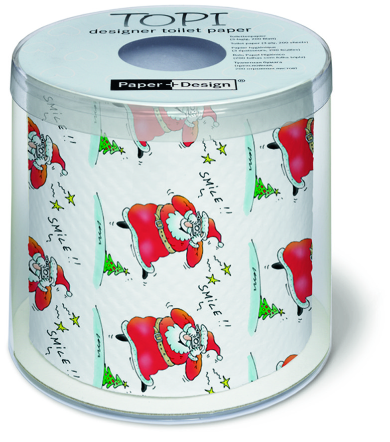 Toilettenpapier Rolle bedruckt Smile - Santa, Santa, Santa