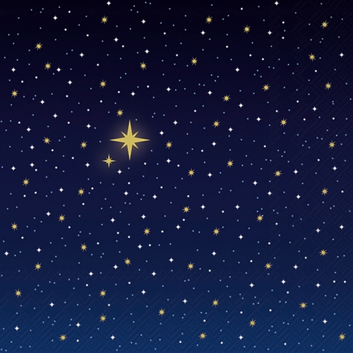 20 Servietten Starry Sky blue - Sternenhimmel dunkelblau 33x33cm