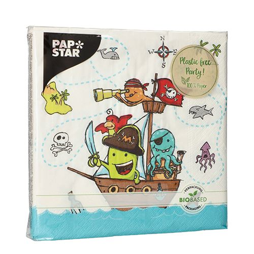 20 Servietten Pirate Crew - Monster-Piraten 33x33cm
