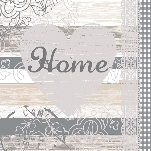 20 Servietten Home - Daheim mit Herz 33x33cm