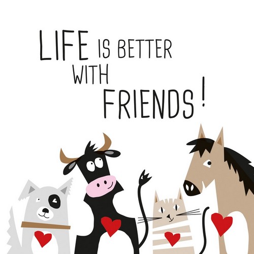 20 Servietten With Friends - Tierfreunde vom Bauernhof 33x33cm
