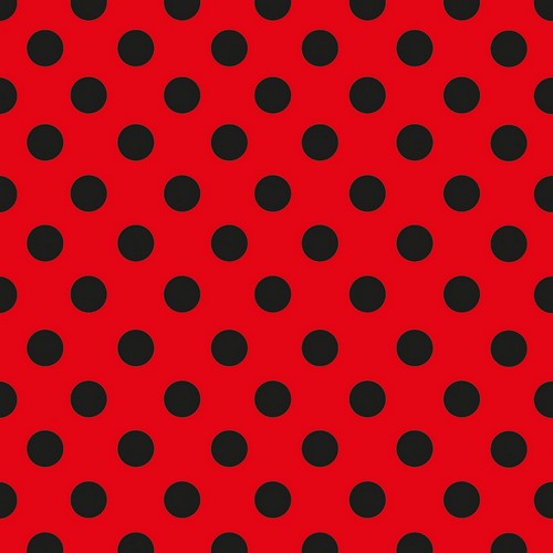 20 Servietten Art du Point rouge - Schwarze Punkte auf rot 33x33cm